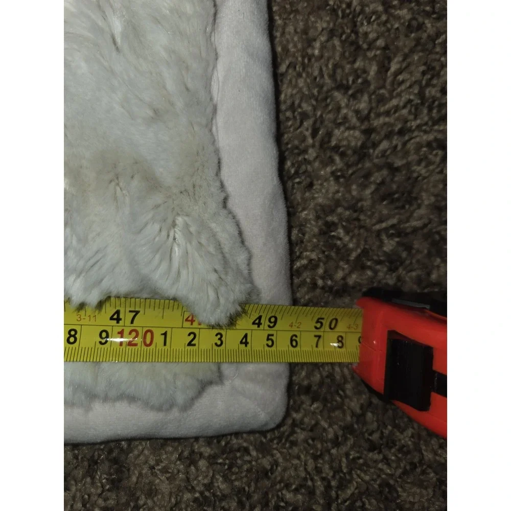 Pottery Barn Ruched Faux Fur Throw Blanket 50x60 White